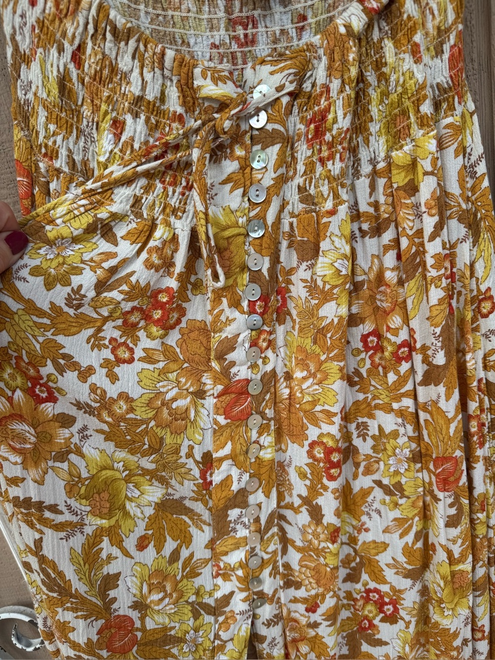 Gypsy Rachel Zoe Floral Button-Front Maxi Skirt Medium boho - Picture 11 of 15